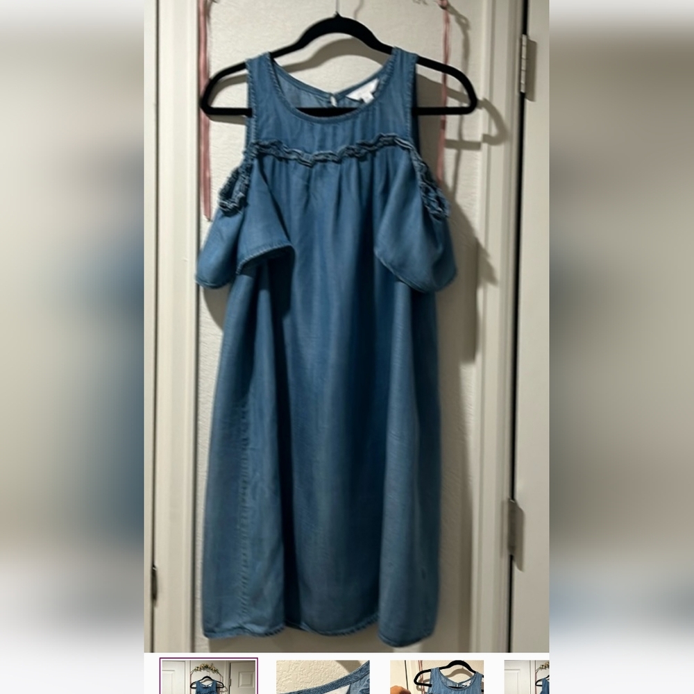 Lauren Conrad off the shoulder light weight denim  dress